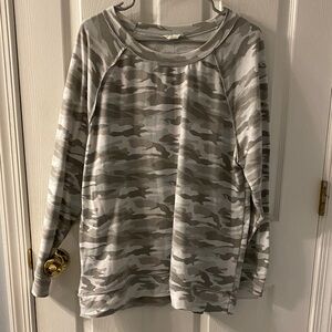 Caslon Gray Camouflage Top